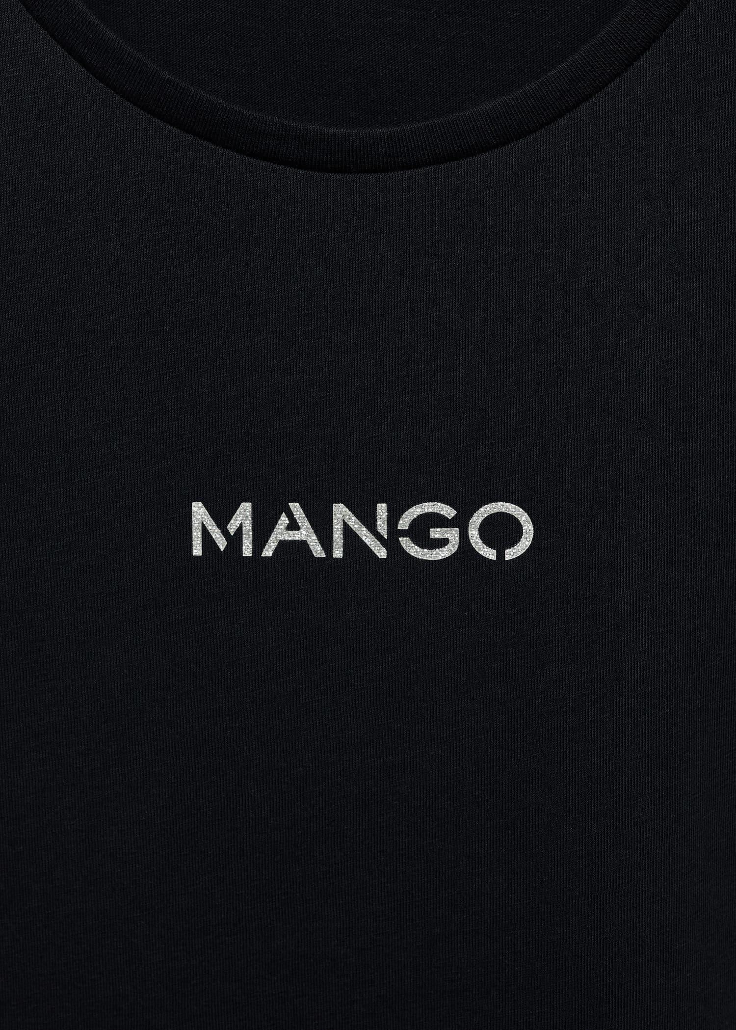 Black Logo Cotton T-Shirt, , large image number 4