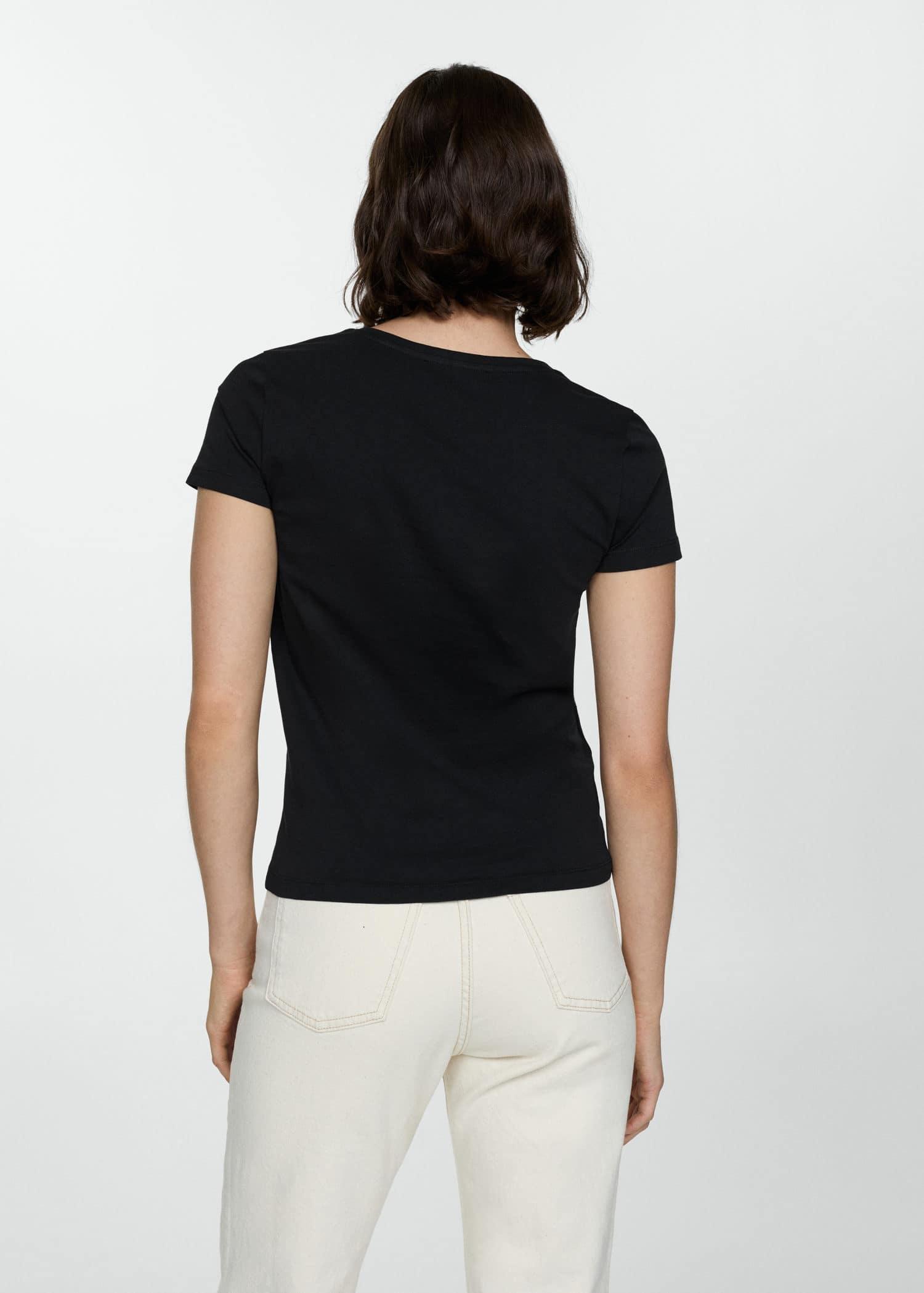Black Logo Cotton T-Shirt, , large image number 5