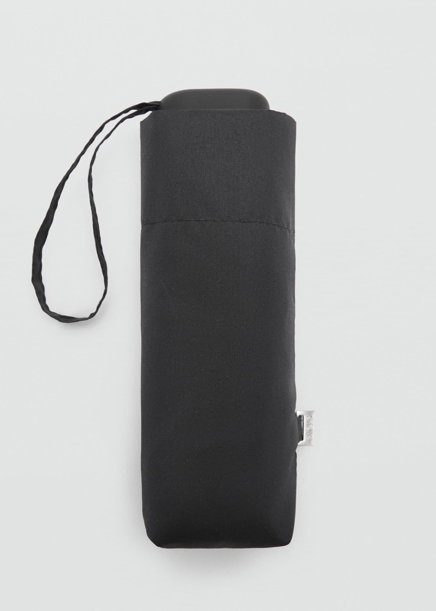 Black Mini Folding Umbrella, Black, large image number 0