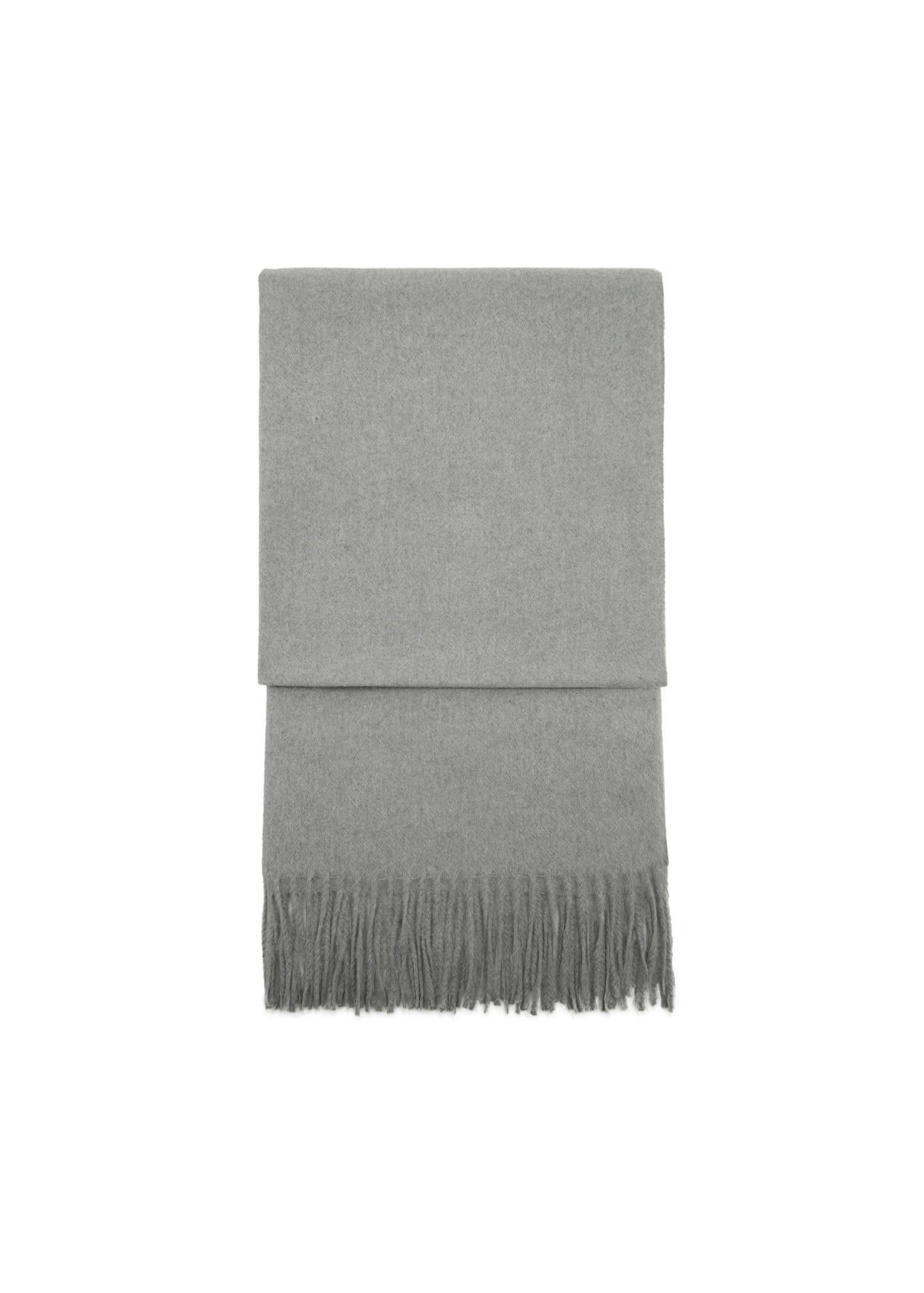 Grey Lt Pastel Fringed Edge Scarf, Light Pastel Grey, large image number 1