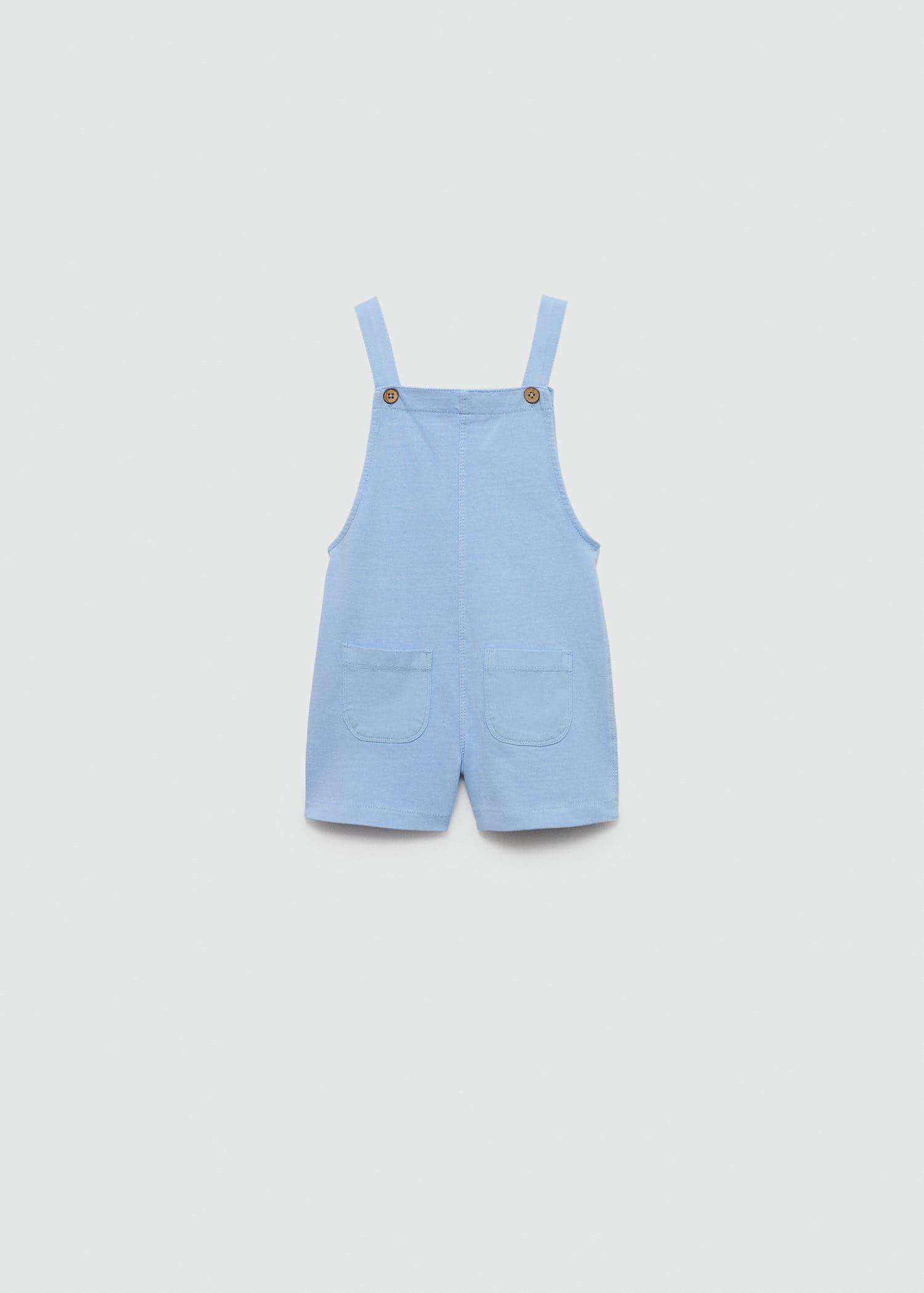 Mango lt-pastel blue Short cotton dungarees, Baby Boy | Azadea UAE