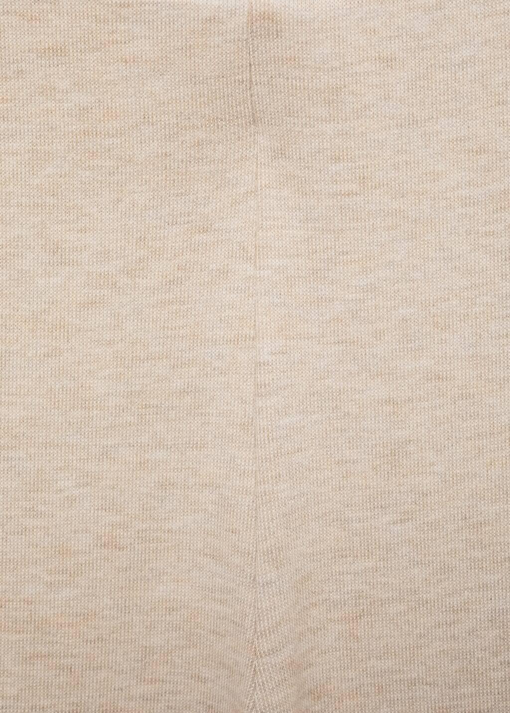Beige Knitted Wide leg Trousers, , large image number 5