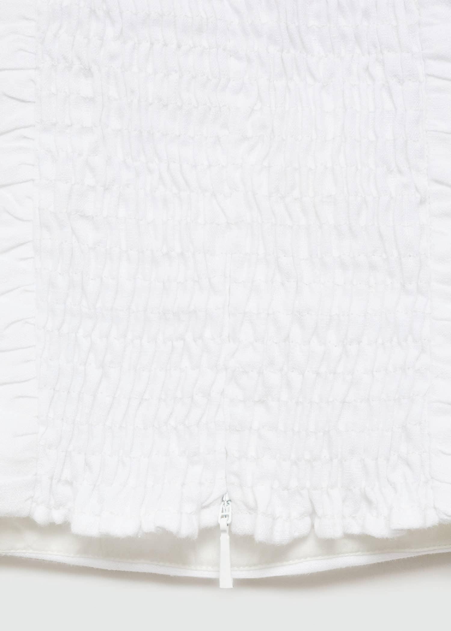 White Draped Linen Top, , large image number 4