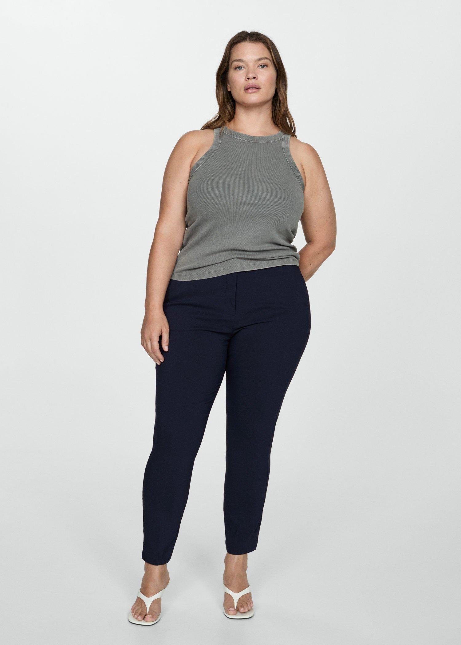 Navy Crop Skinny Trousers, , large image number 0