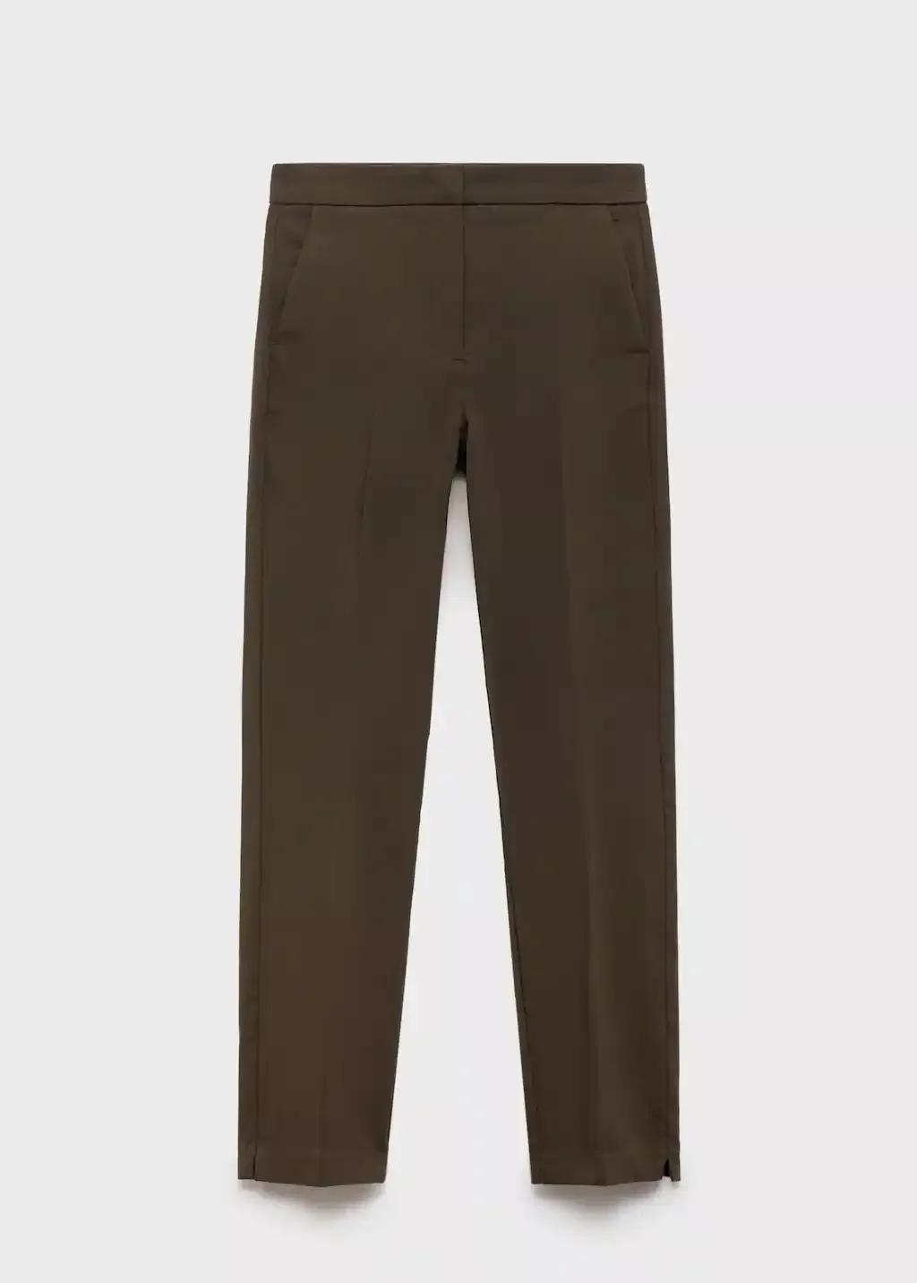 Khaki Crop Skinny Trousers, , large image number 4