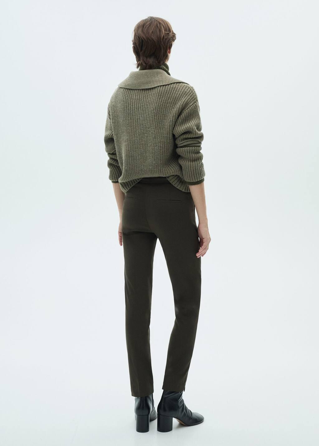 Khaki Crop Skinny Trousers, , large image number 5