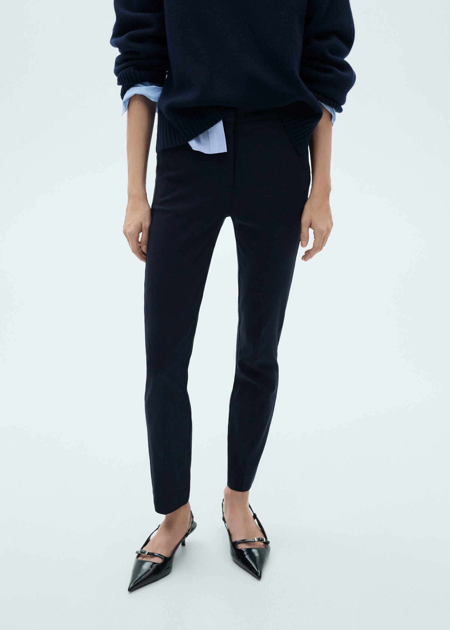 Navy Crop Skinny Trousers, , large image number 1