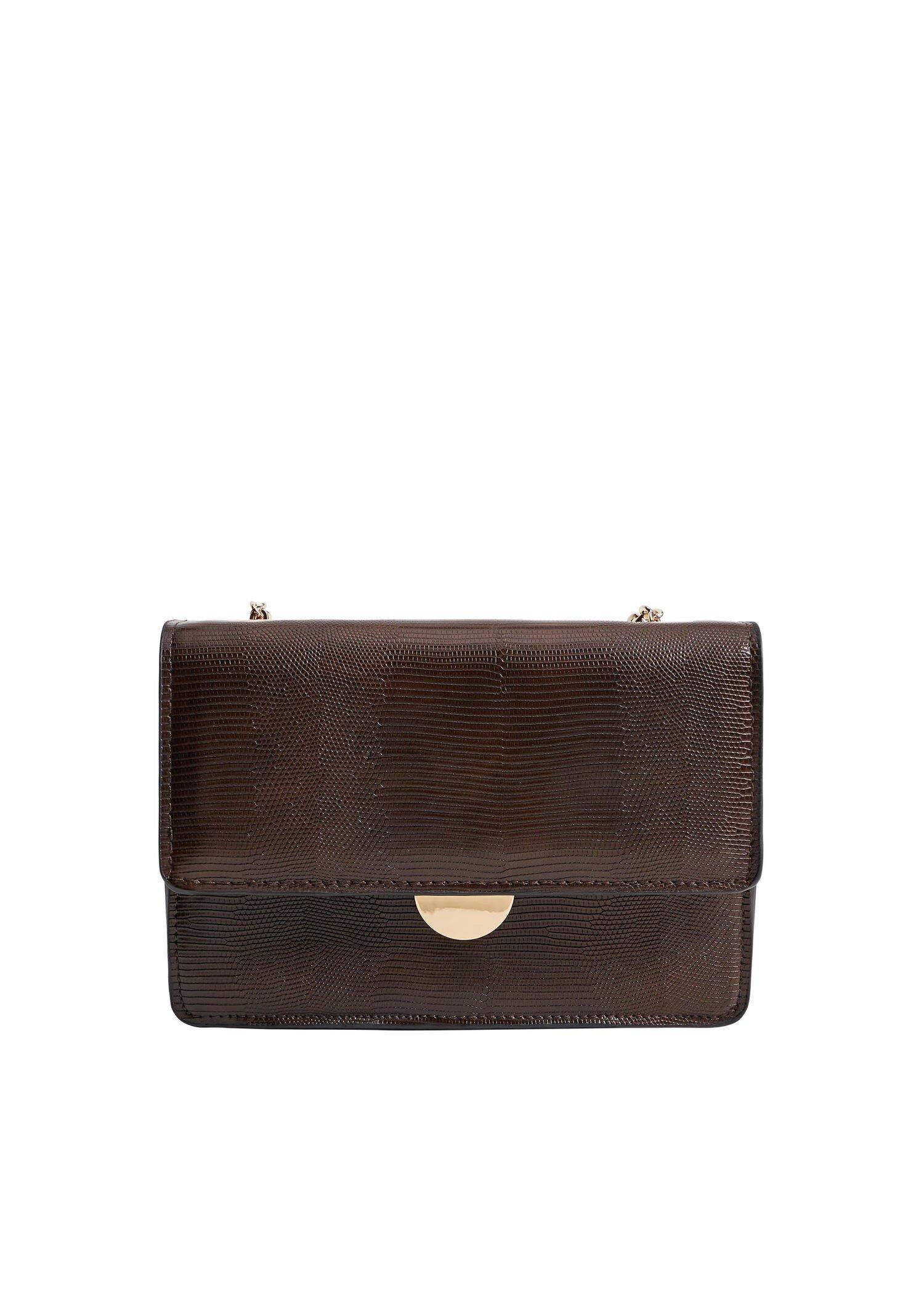 dark brown Croc-effect bag, Women, , large image number 0