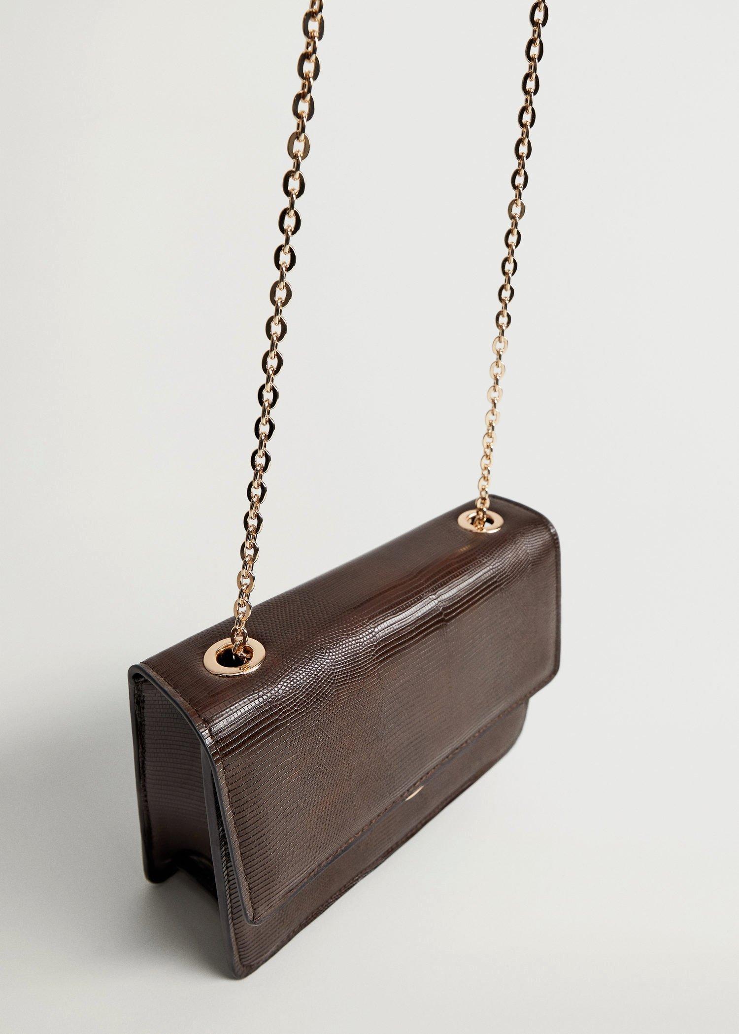 dark brown Croc-effect bag, Women, , large image number 1