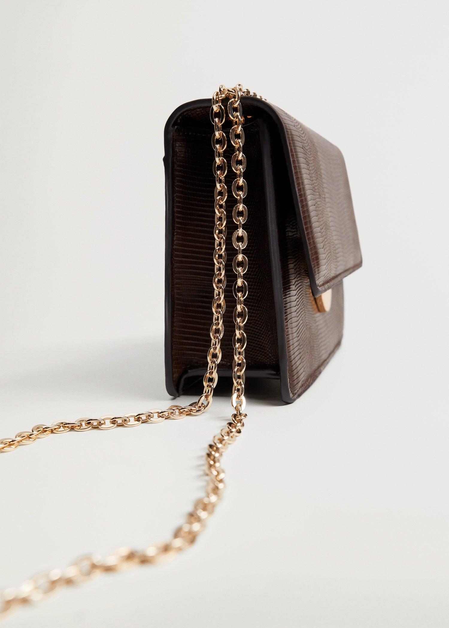 dark brown Croc-effect bag, Women, , large image number 2