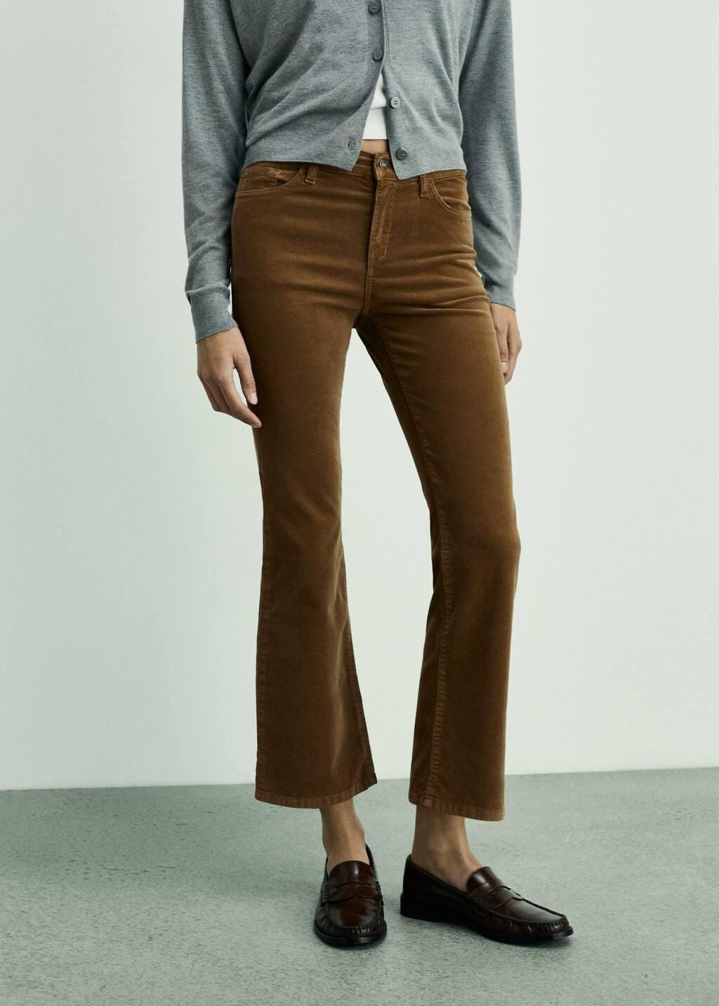 Brown Corduroy Bootcut Jeans, , large image number 0