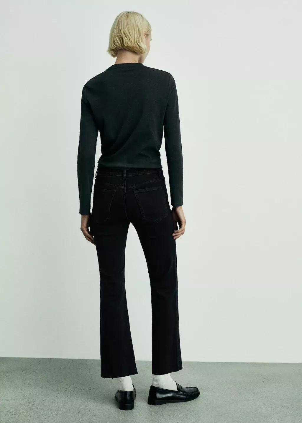 Grey Crop Flared Jeans, , large image number 8