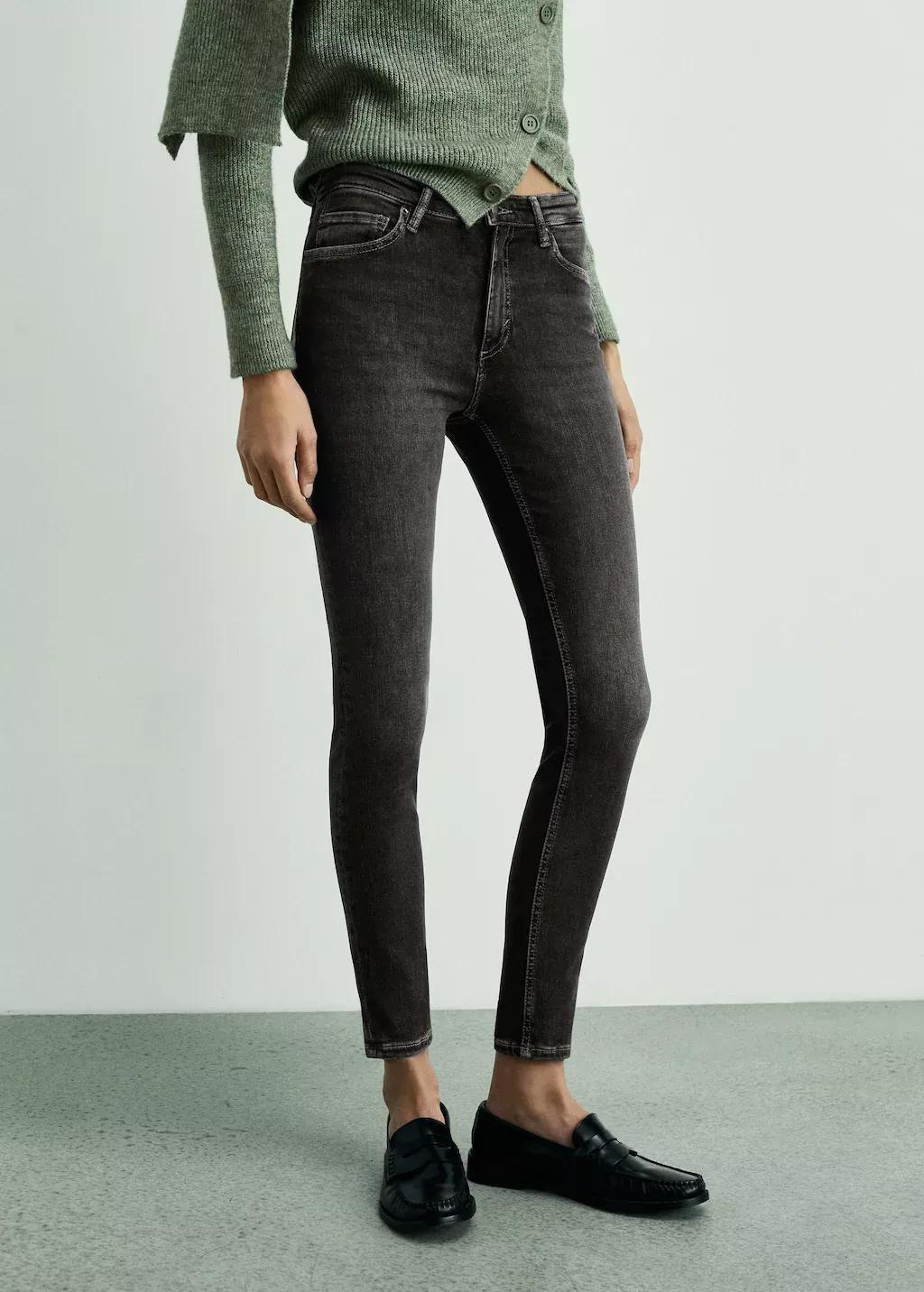 Grey Mid-Rise Skinny Jeans, , large image number 0