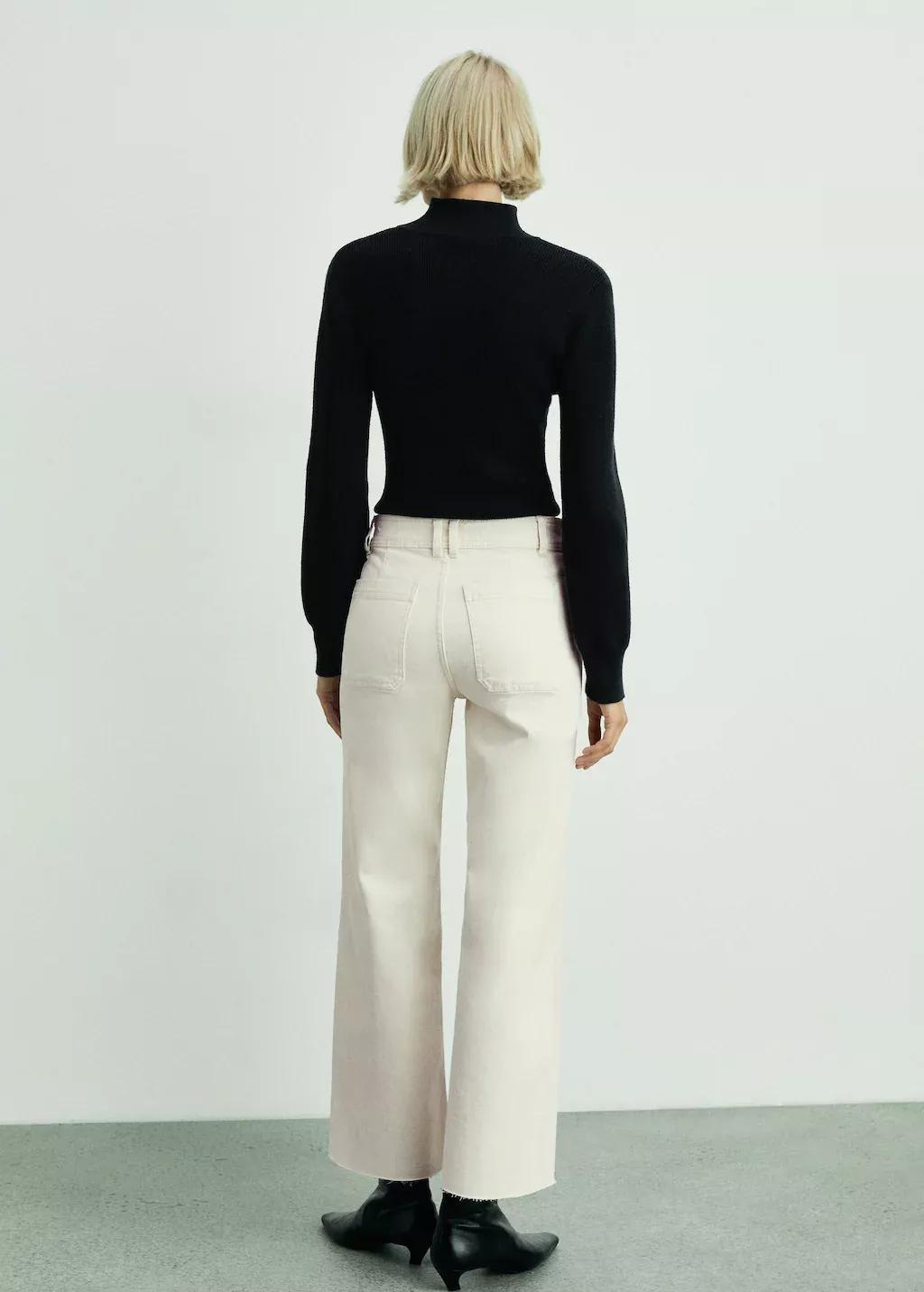White Catherin Culotte High-Rise Jeans, , large image number 5