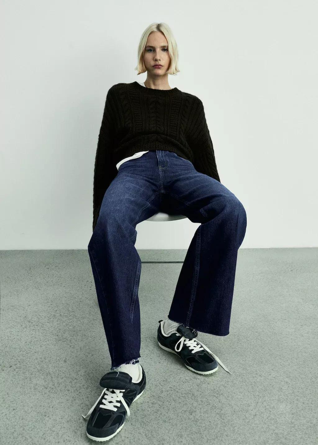 Blue Danila Wideleg High-Rise Jeans, , large image number 3