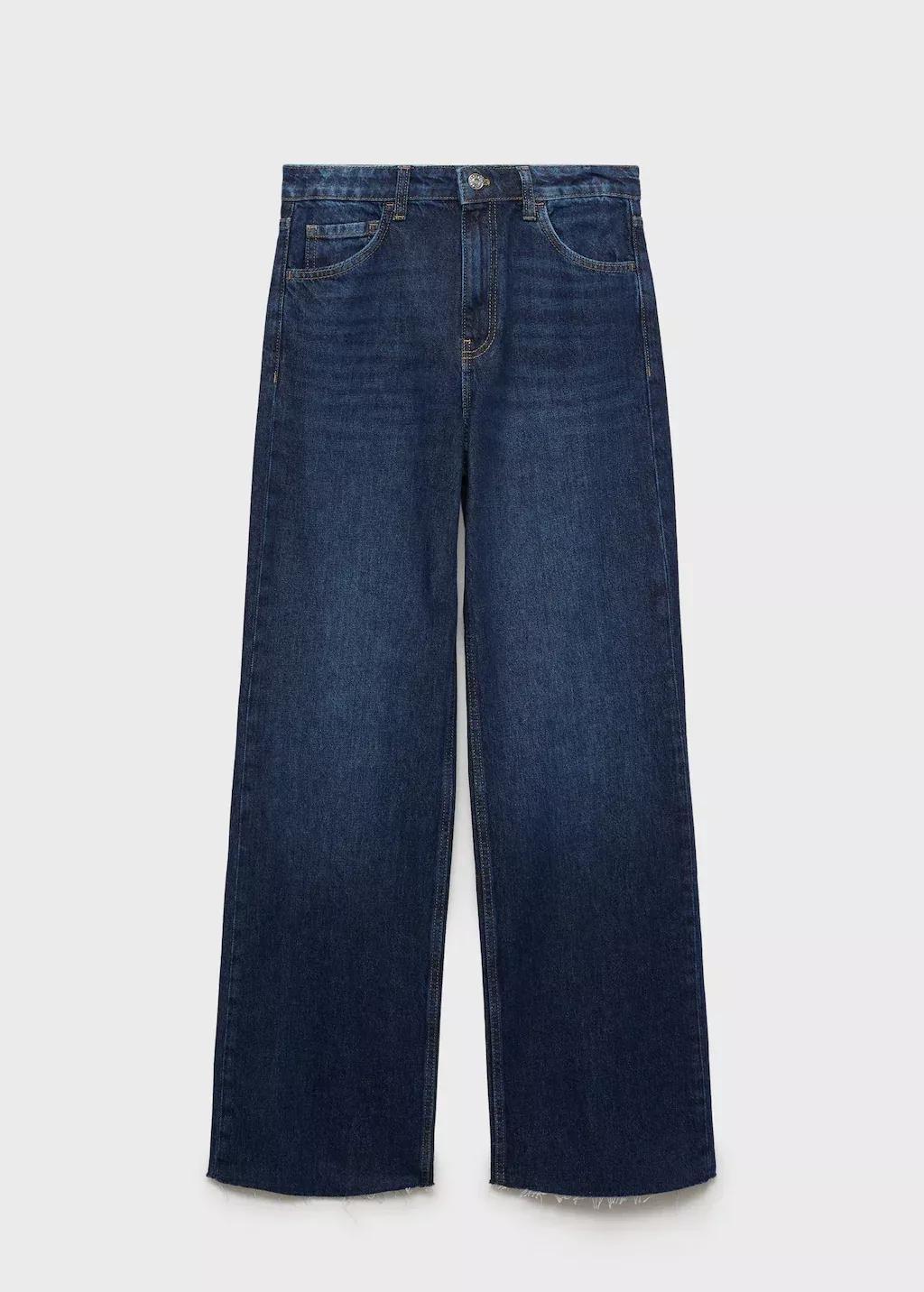 Blue Danila Wideleg High-Rise Jeans, , large image number 4