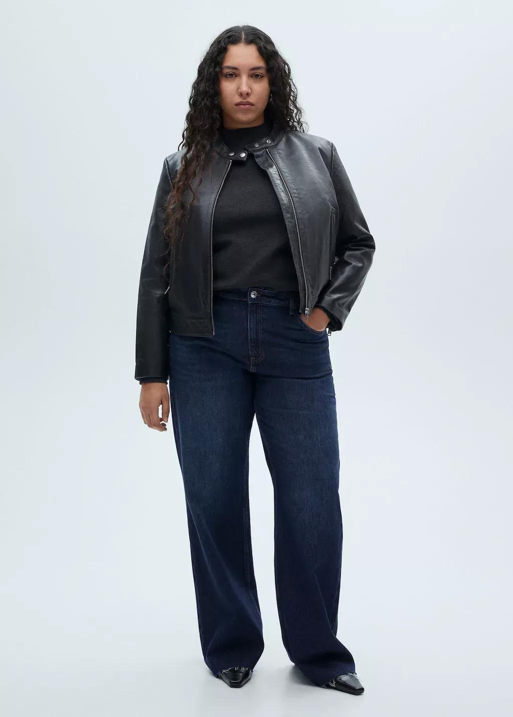 Blue Danila Wideleg High-Rise Jeans, , large image number 5