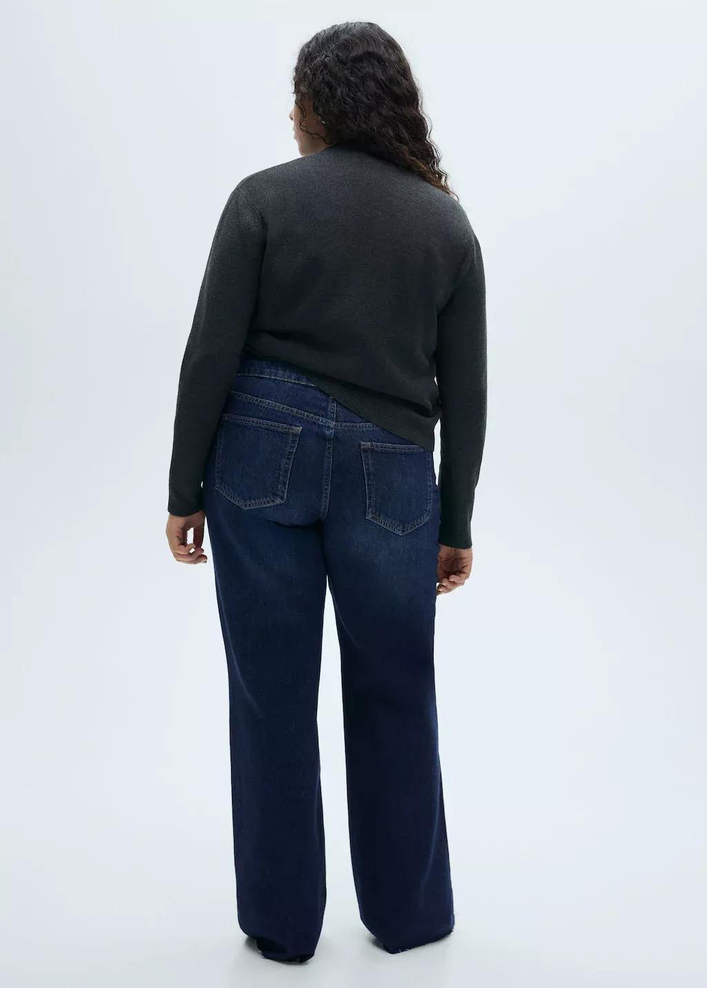 Blue Danila Wideleg High-Rise Jeans, , large image number 6