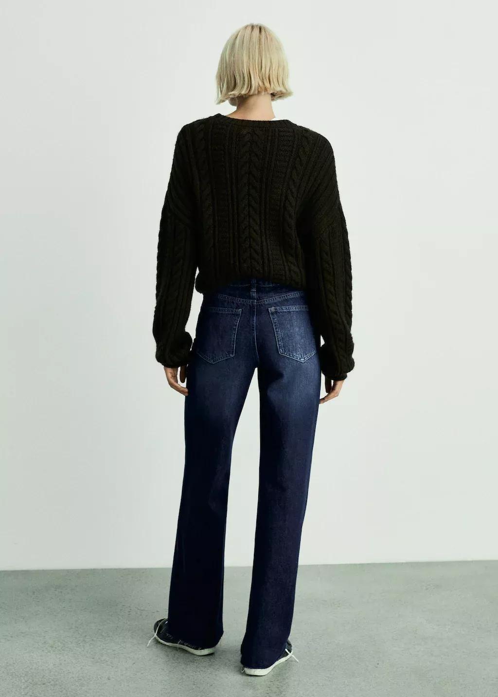 Blue Danila Wideleg High-Rise Jeans, , large image number 9