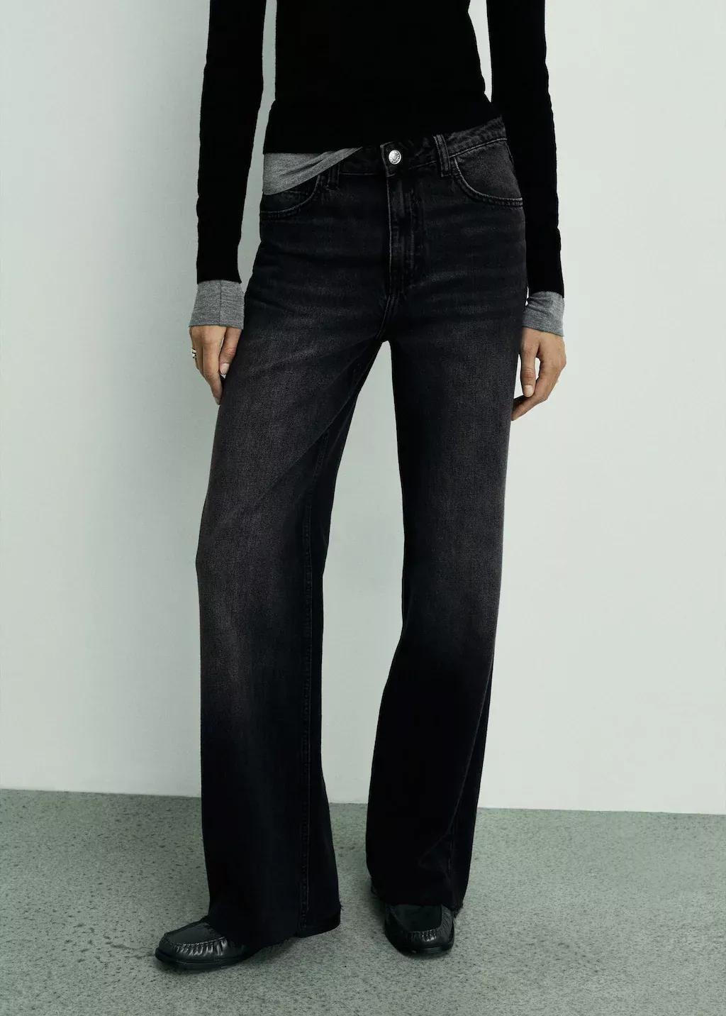 Grey Danila Wideleg High-Rise Jeans, , large image number 0