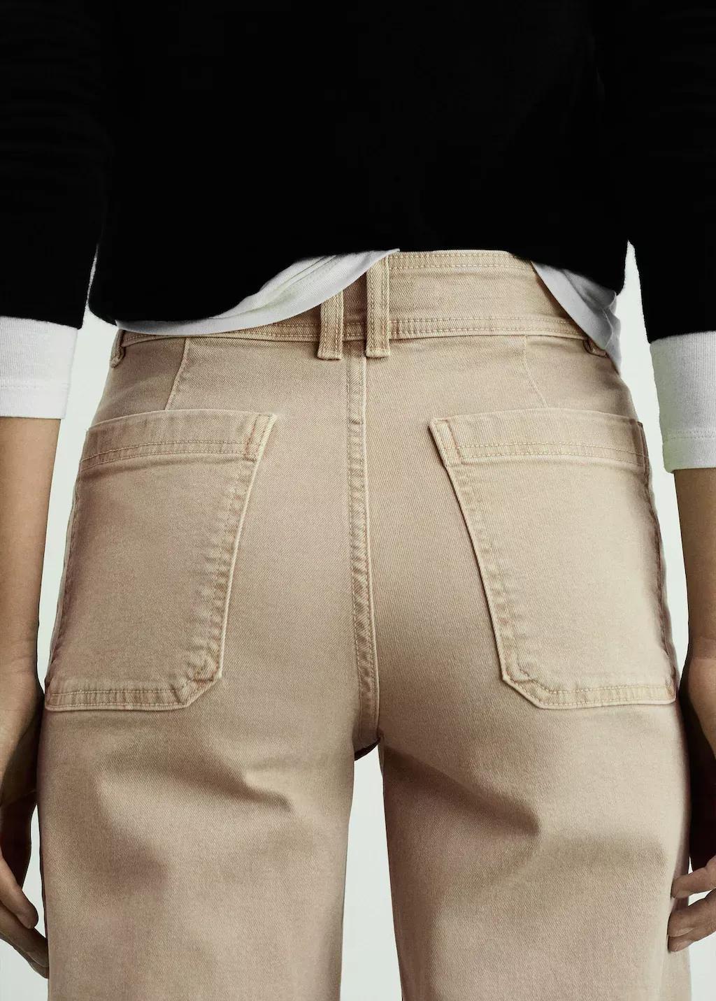 Beige Catherin Culotte High-Rise Jeans, , large image number 7