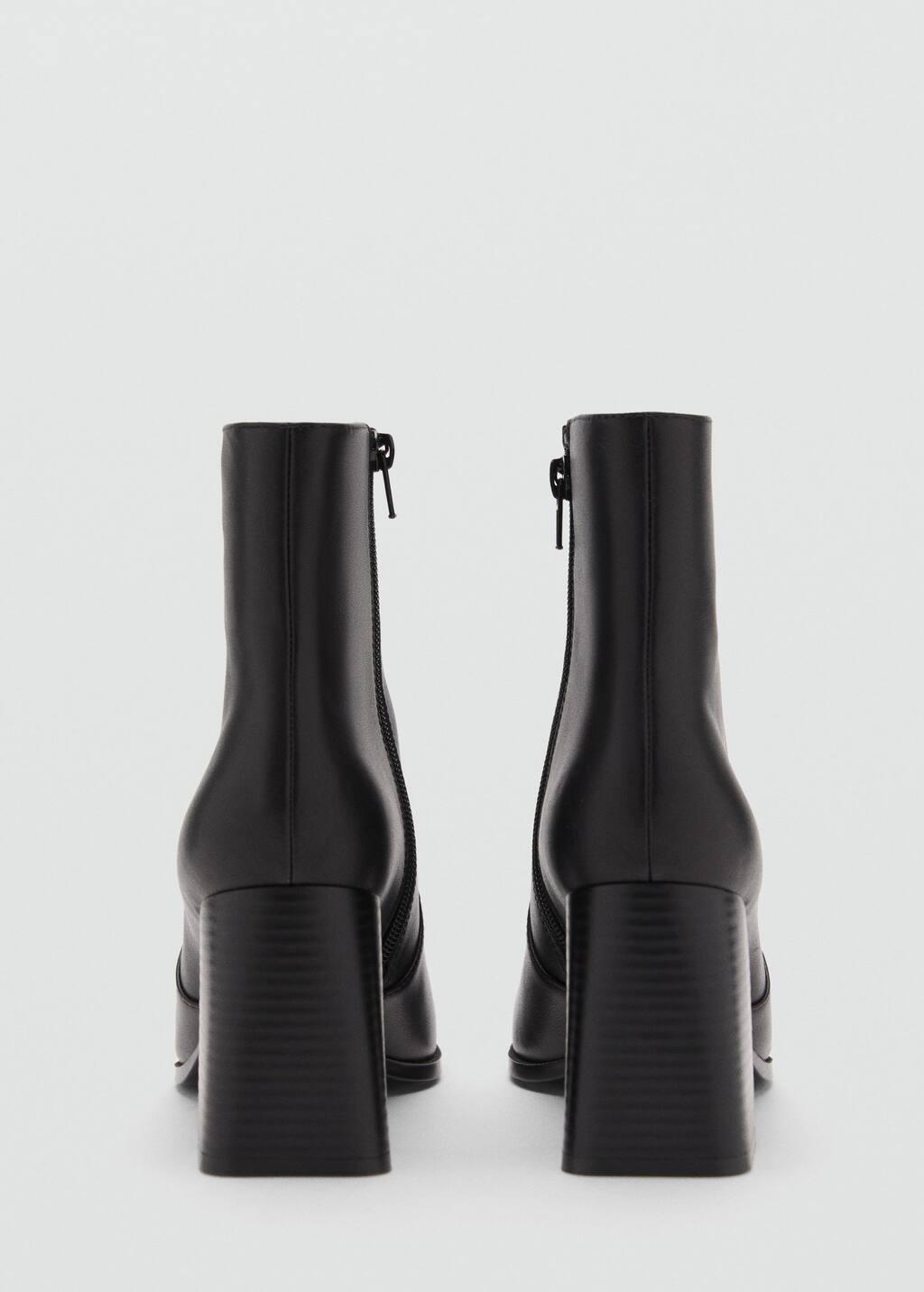 Black Heeled Leather Ankle Boots, , large image number 1