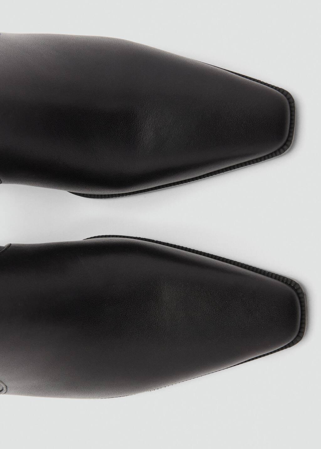 Black Heeled Leather Ankle Boots, , large image number 3