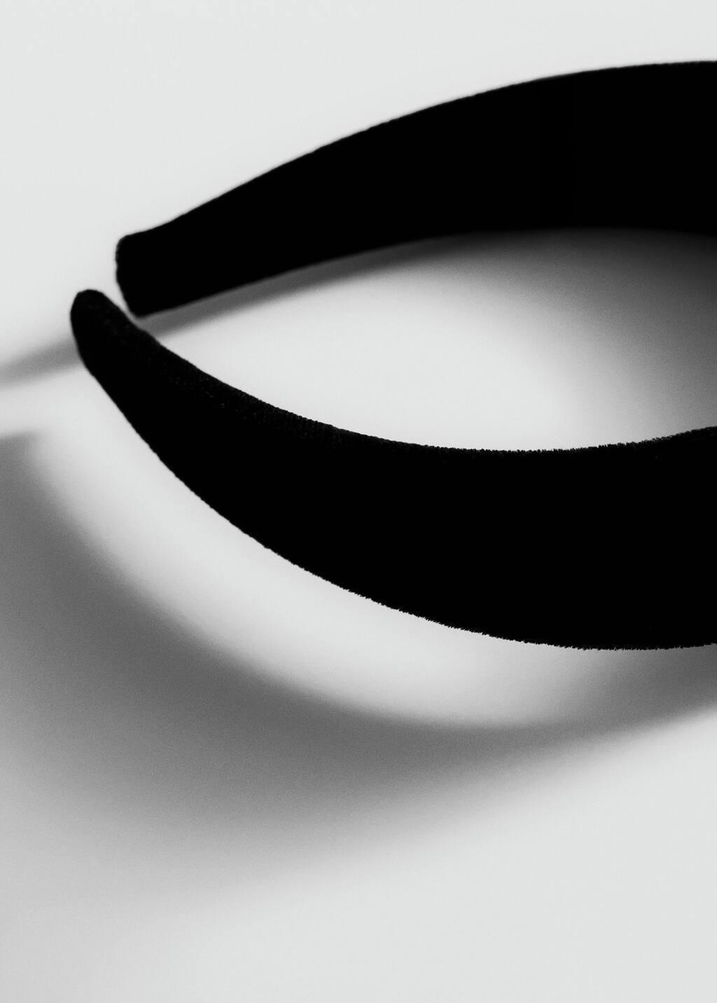 Black Velvet Finished Headband, Black, large image number 0