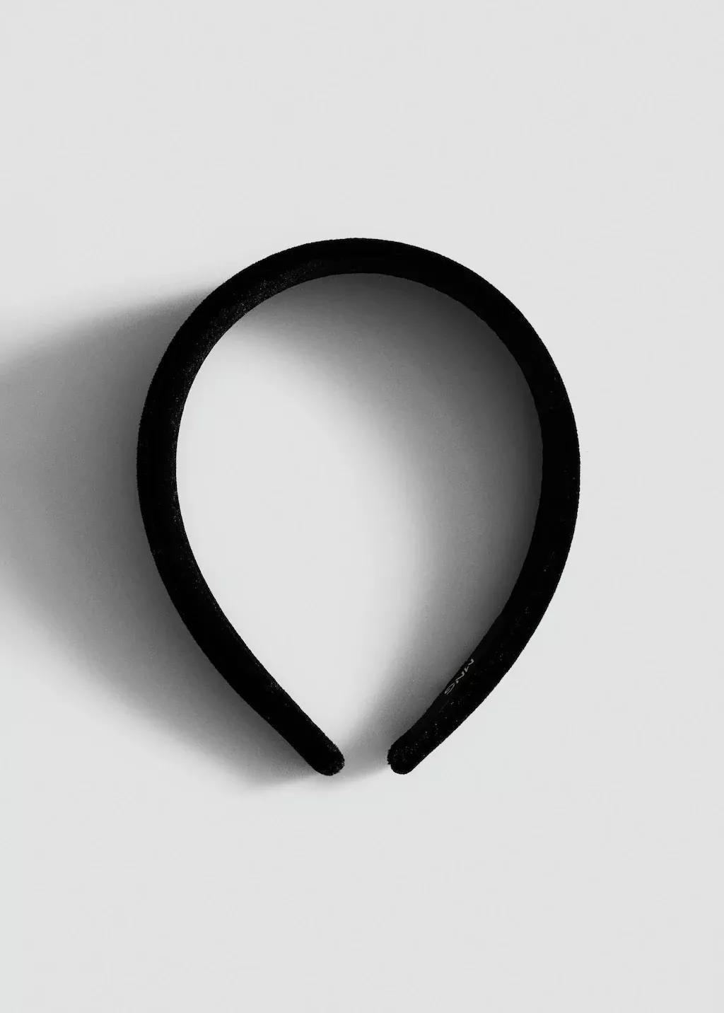 Black Velvet Finished Headband, Black, large image number 2
