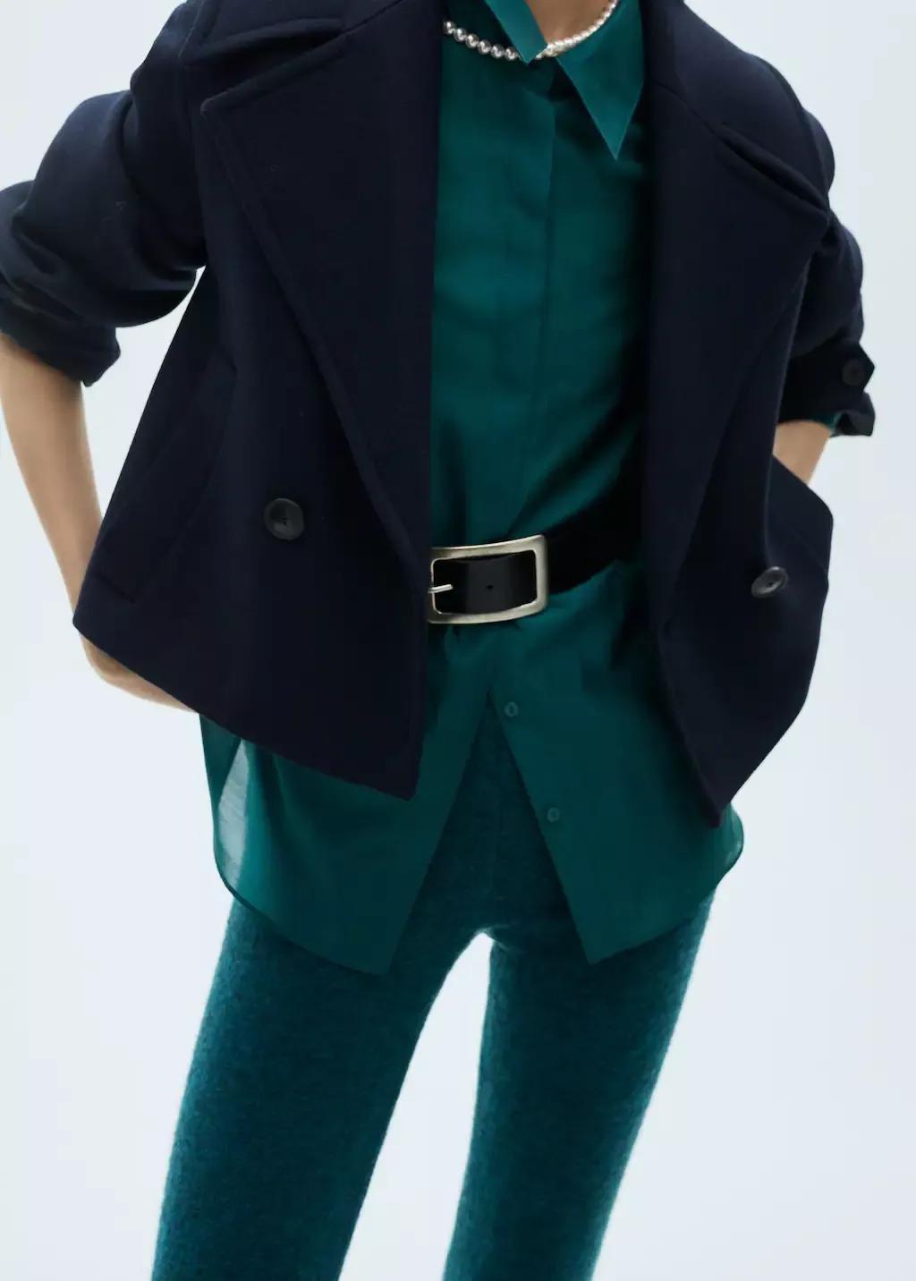 DARK BLUE Flared knitted trousers, , large image number 3