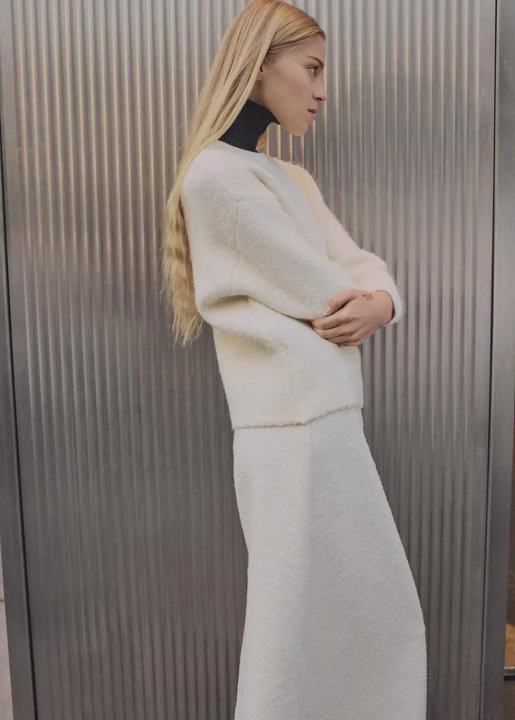 LIGHT BEIGE Round-neck sweater with soft finish, , large image number 0