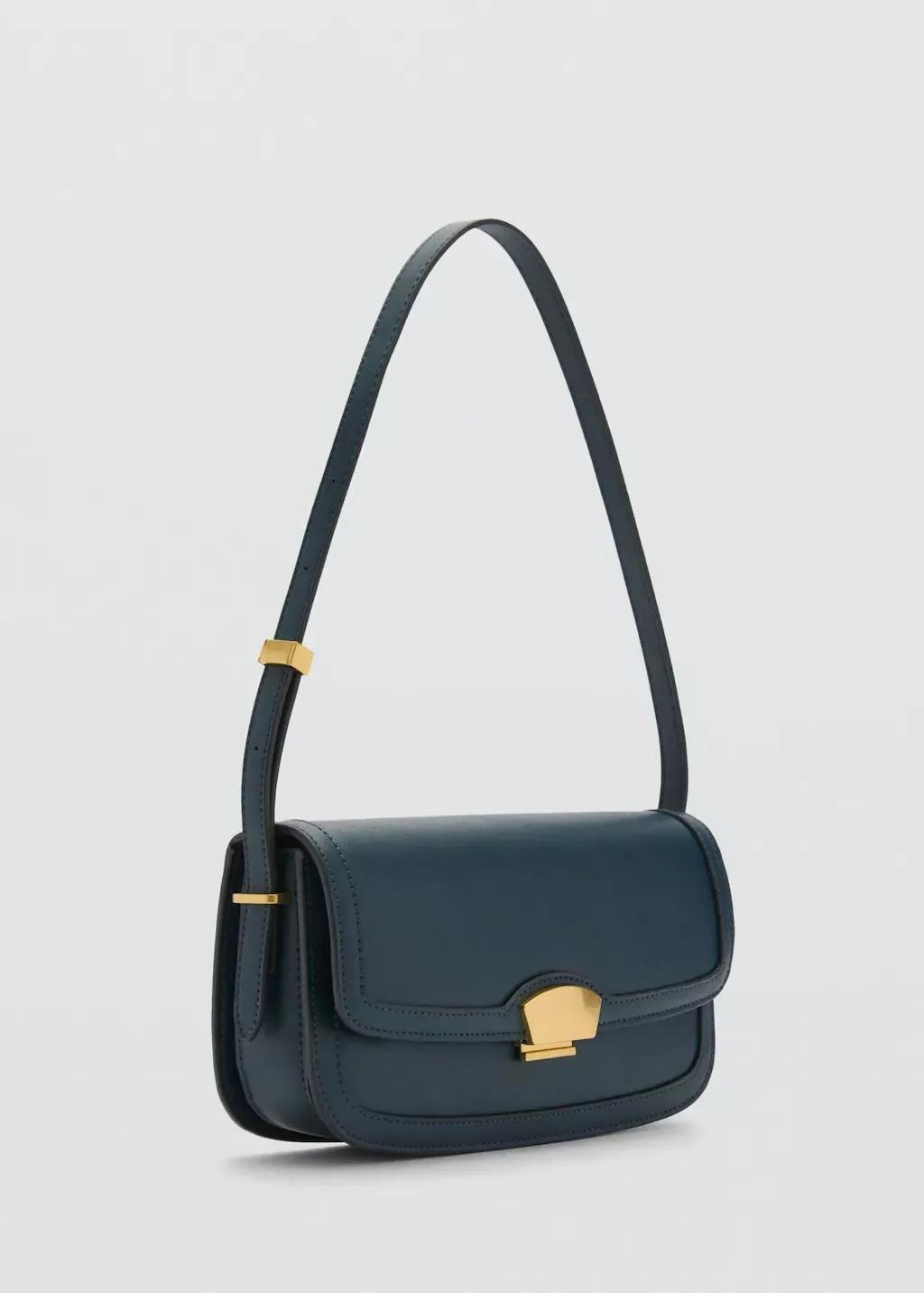 Blue Shoulder Bag With Metal Closure, 0201_58, large image number 0