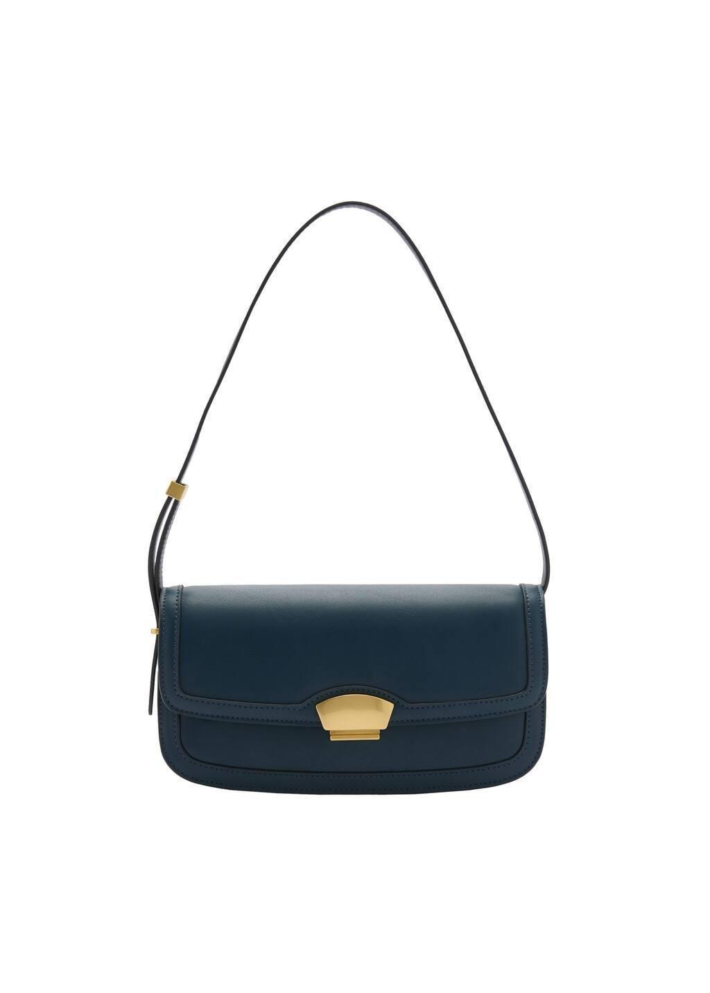 Blue Shoulder Bag With Metal Closure, 0201_58, large image number 2