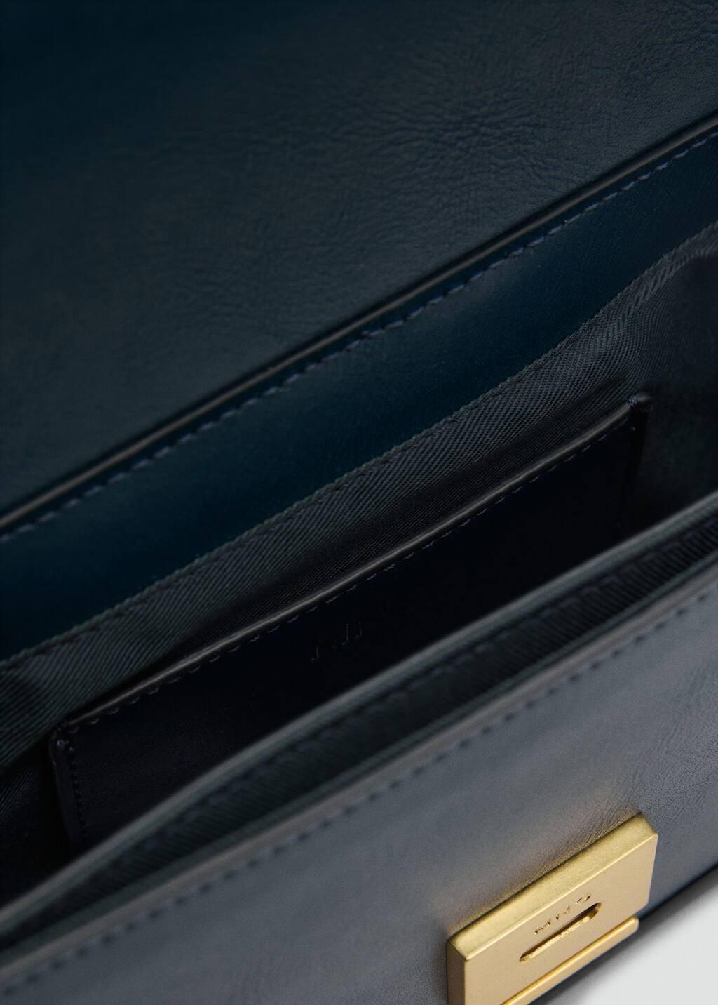 Blue Shoulder Bag With Metal Closure, 0201_58, large image number 3