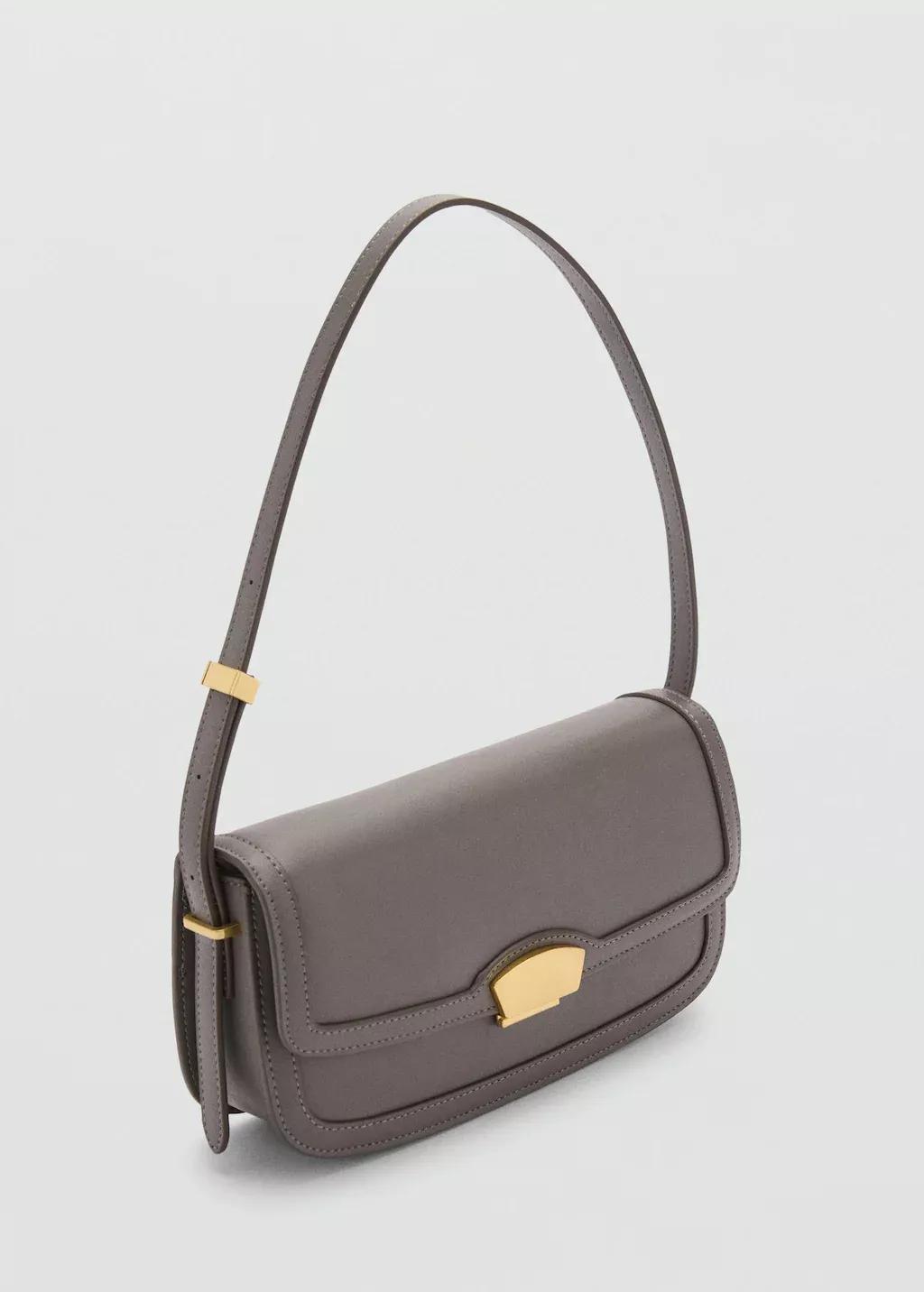 Grey Shoulder Bag With Metal Closure, 0201_92, large image number 0