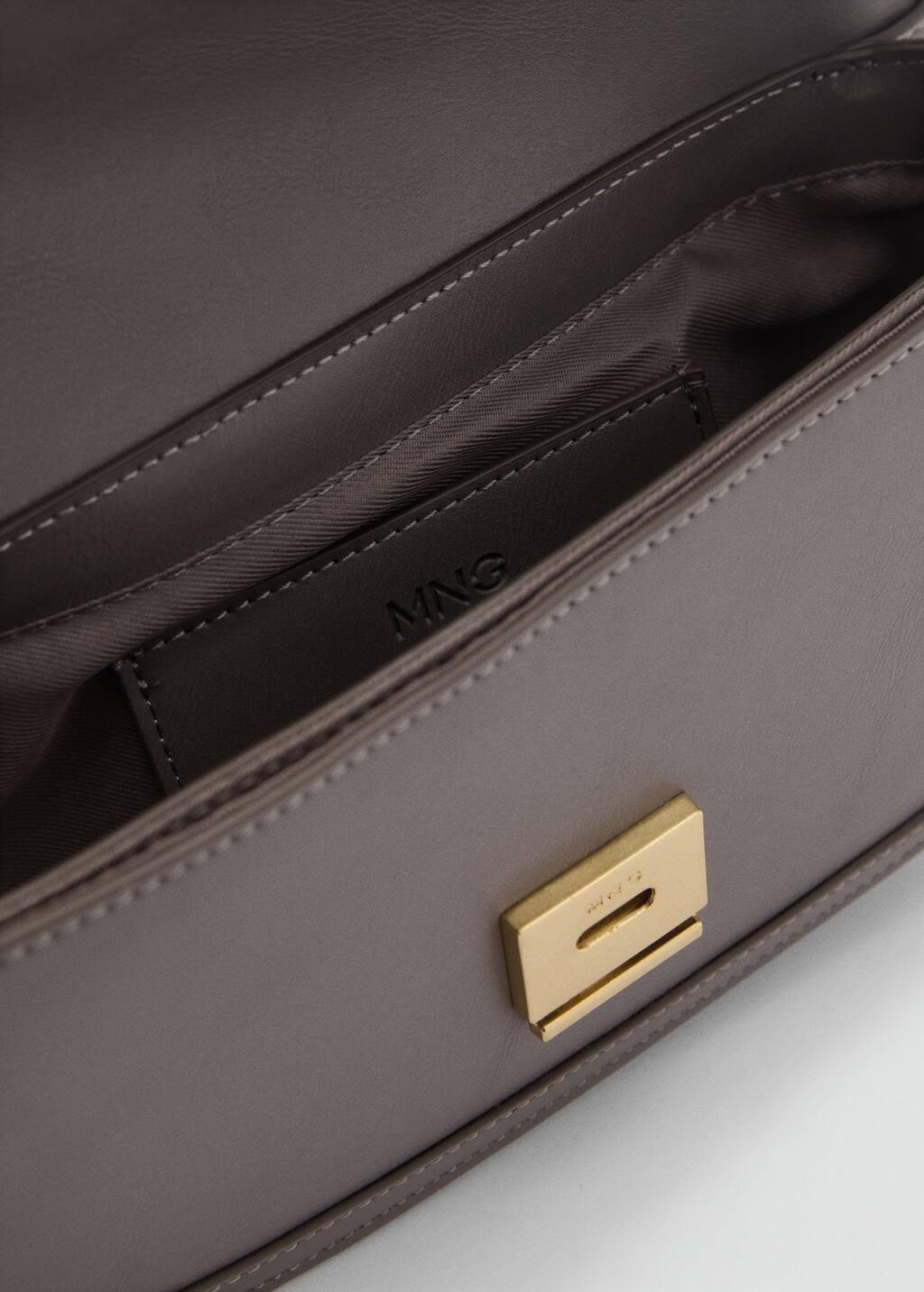 Grey Shoulder Bag With Metal Closure, 0201_92, large image number 5