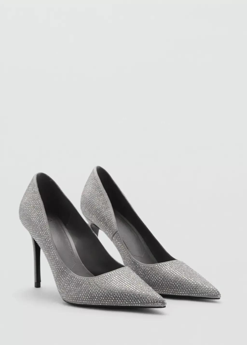Silver Rhinestone Heel Shoes, , large image number 0