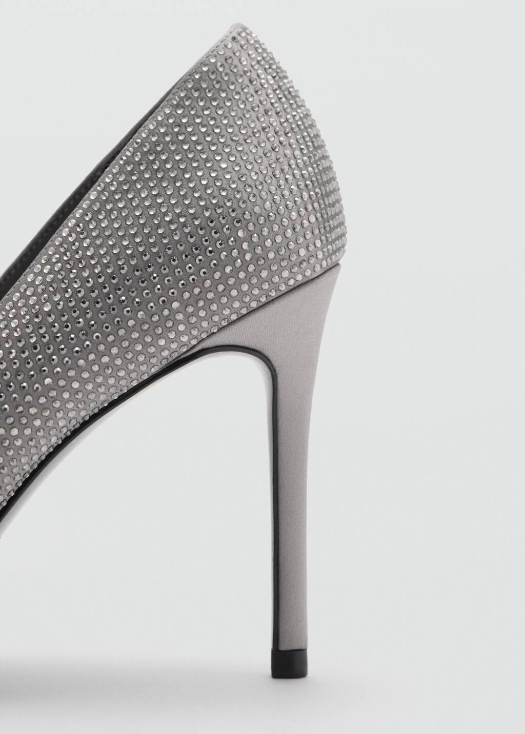 Silver Rhinestone Heel Shoes, , large image number 1