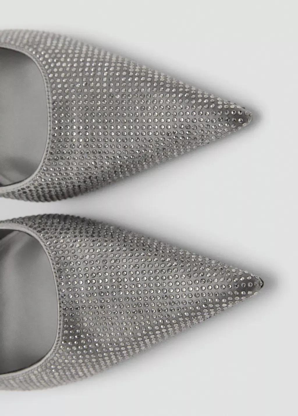 Silver Rhinestone Heel Shoes, , large image number 3