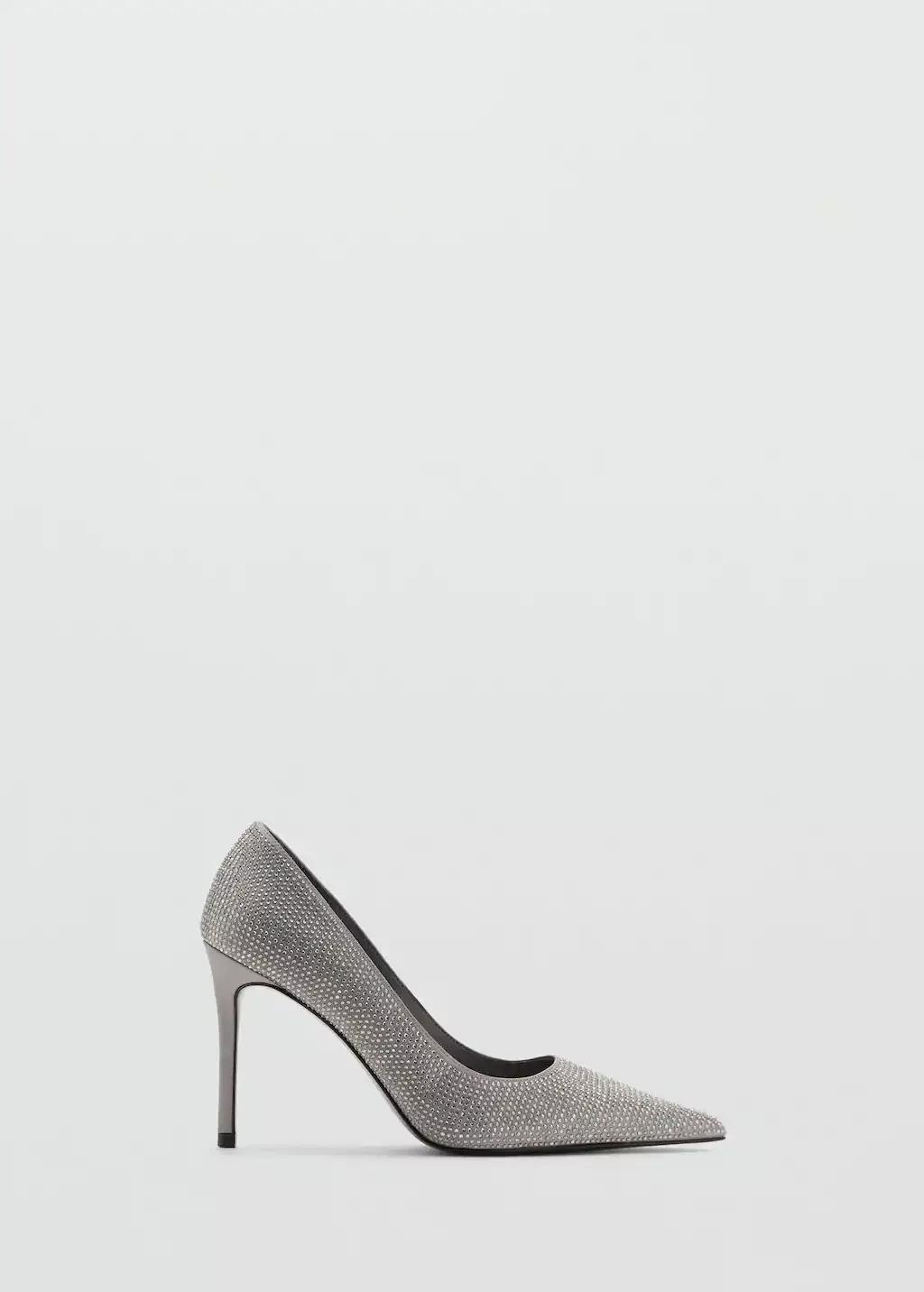 Silver Rhinestone Heel Shoes, , large image number 4