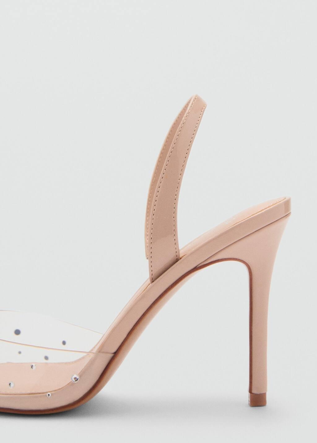 Pink Lt-Pastel Transparent Rhinestone Pointed Toe Shoe, , large image number 1