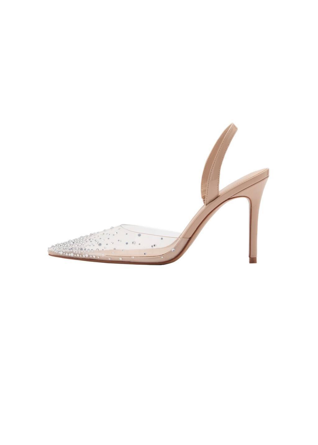 Pink Lt-Pastel Transparent Rhinestone Pointed Toe Shoe, , large image number 2