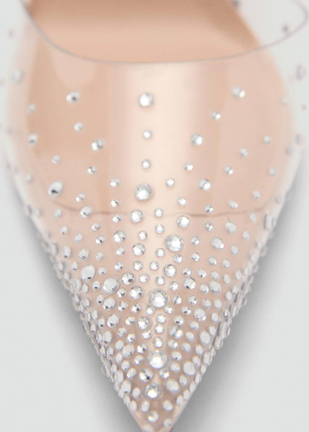 Pink Lt-Pastel Transparent Rhinestone Pointed Toe Shoe, , large image number 3