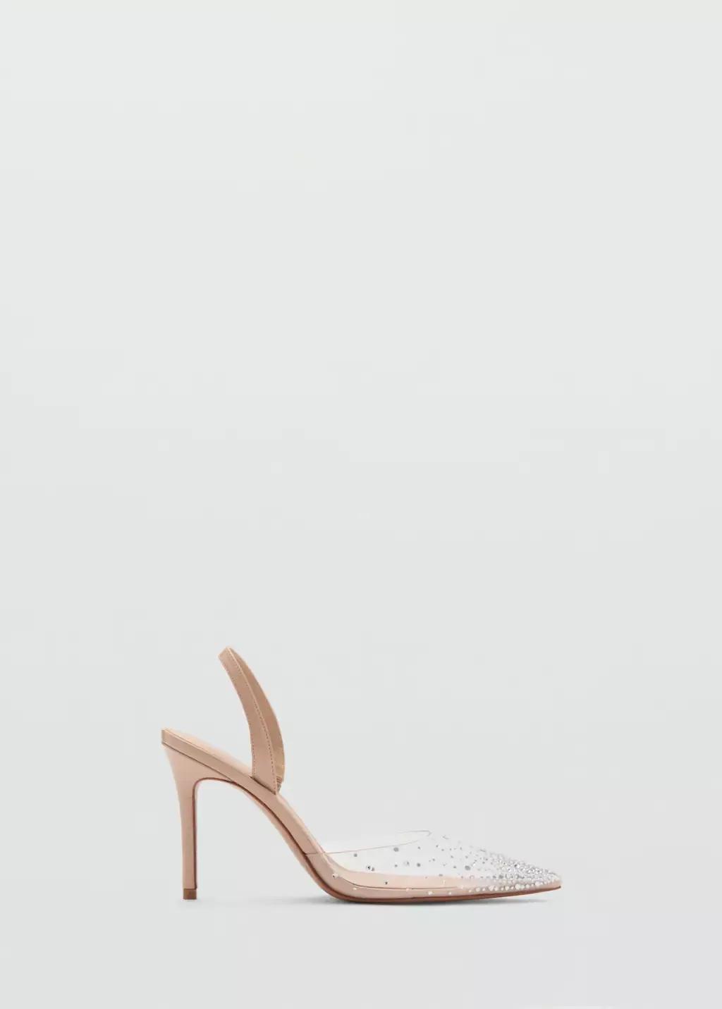 Pink Lt-Pastel Transparent Rhinestone Pointed Toe Shoe, , large image number 4