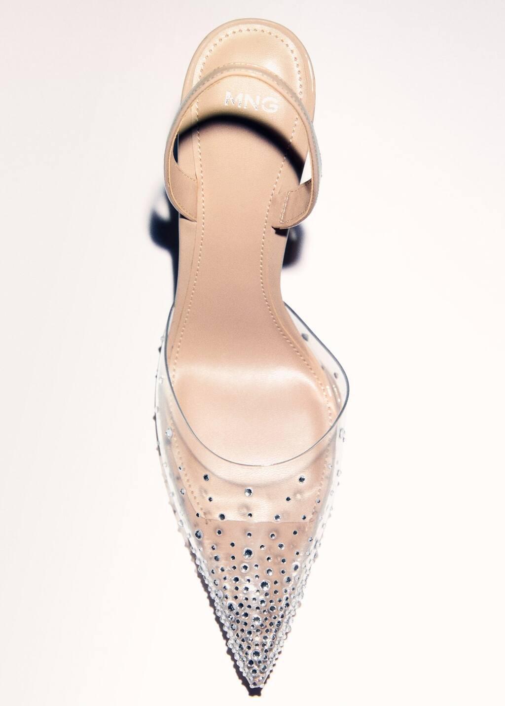 Pink Lt-Pastel Transparent Rhinestone Pointed Toe Shoe, , large image number 5
