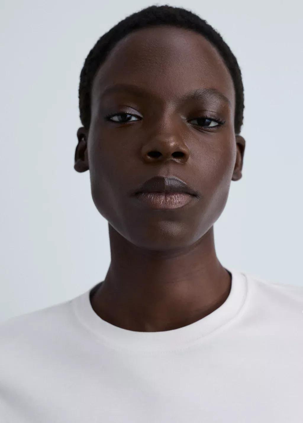 White Thin Round-Neck T-Shirt, , large image number 1