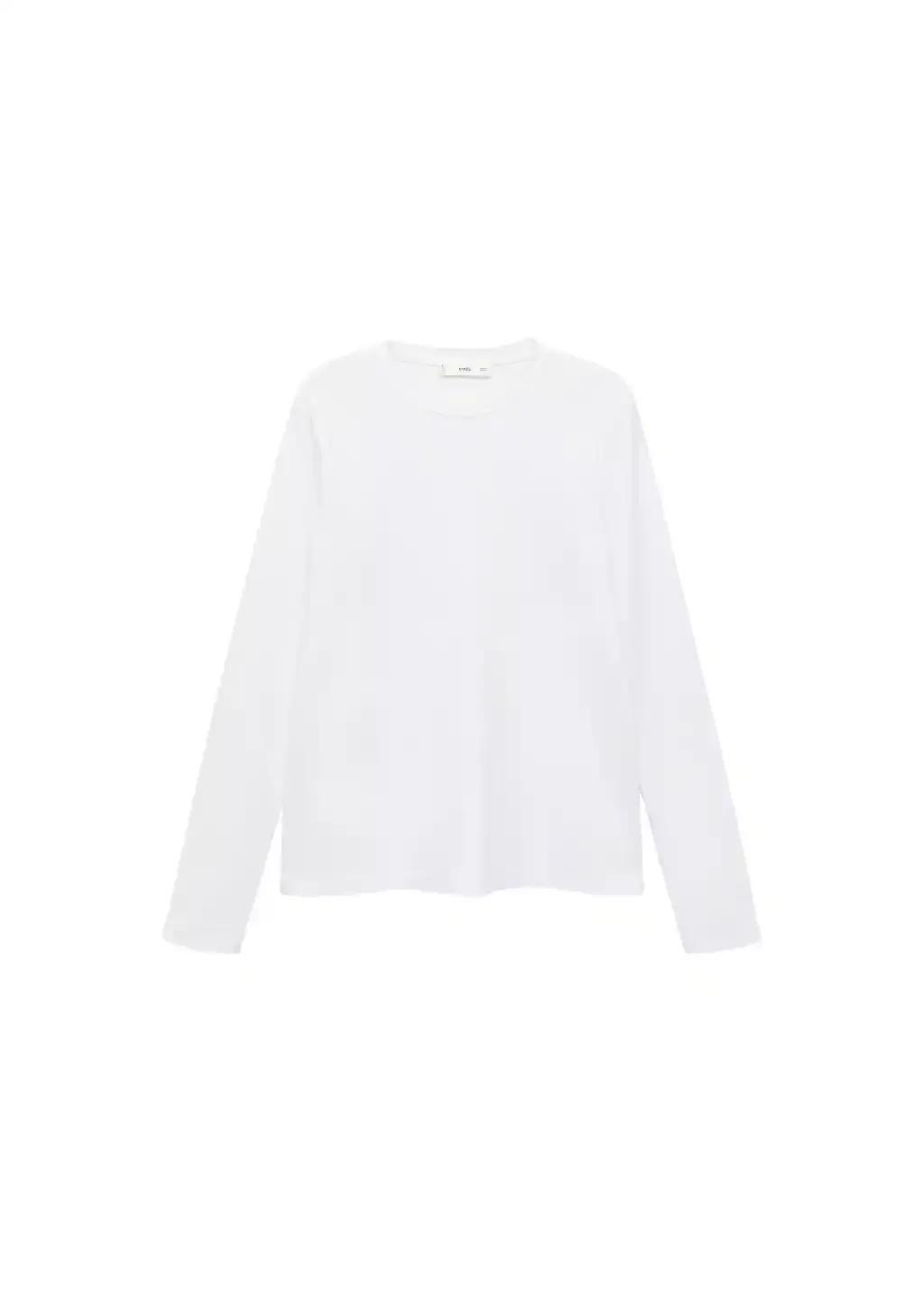 White Thin Round-Neck T-Shirt, , large image number 2