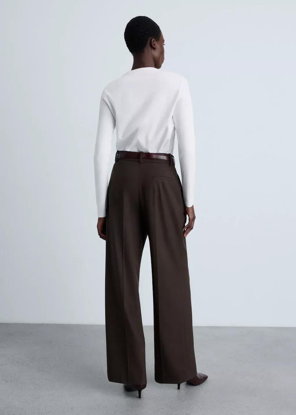 White Thin Round-Neck T-Shirt, , large image number 6