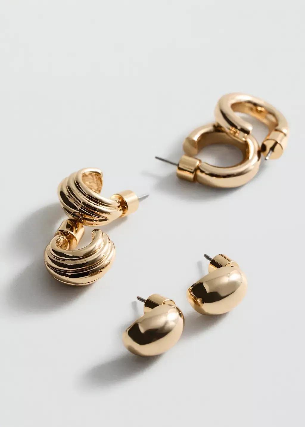 Gold Mixed Earrings Set, Gold, large image number 0