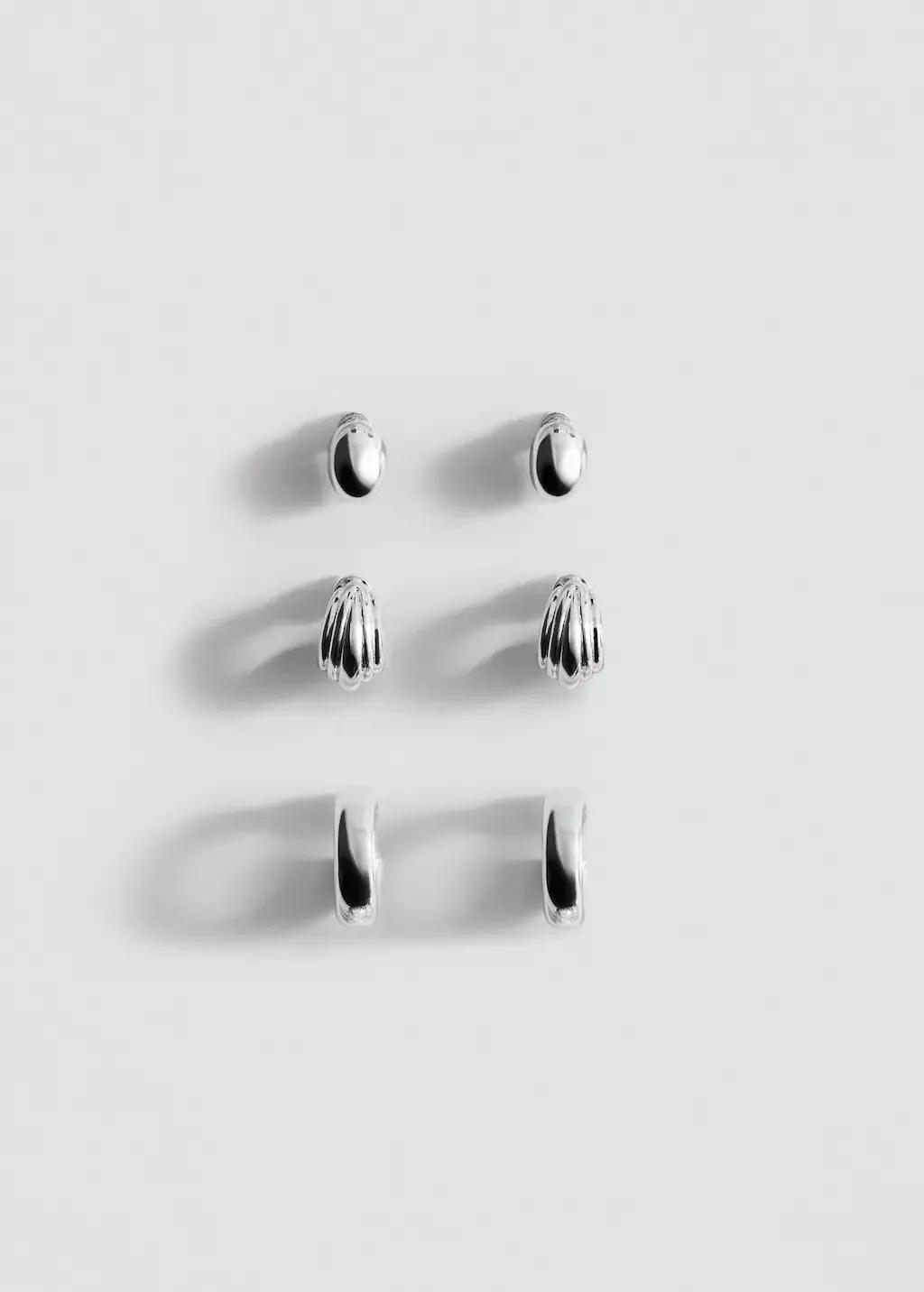 Silver Mixed Earrings Set, Silver, large image number 3